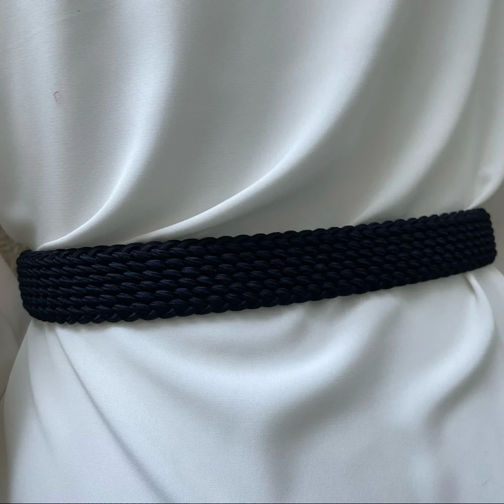 Vintage navy blue/gold with leather Brighton stretchy belt